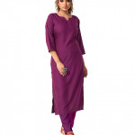 Pure Plain Kurta Set for Women - Cotton Rayon Blend