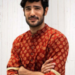 Men Red & falu red Ethnic Motifs Flared Sleeves Thread Work Kurta