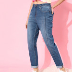 Women Stunning Blue Boyfriend Fit Stretchable Jeans