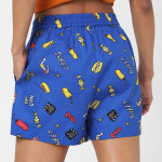 Women Blue Printed Cotton Shorts