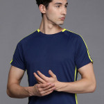 Men Navy Blue Slim Fit T-shirt