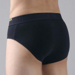 Men Pack Of 2 Black & Navy Blue Solid Basic Briefs