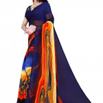 Multicolour Printed Georgette Daily Wear Sarees