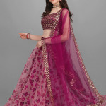 Floral Print Flared Lehenga Choli Set with Dupatta